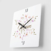 Floral Mum, Mothers Day and Birthday Gift  スクエア壁時計 (傾斜)