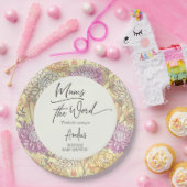 Floral Mum's the Word Surprise Baby Shower ペーパープレート (パーティー)