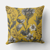 Floral Mustard AI art   クッション (裏面)