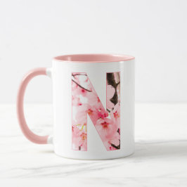 Floral N Initial Mug | Personalized Name & Traits マグカップ