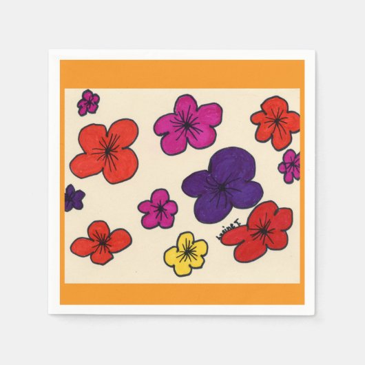 Floral napkins スタンダードカクテルナプキン (正面)