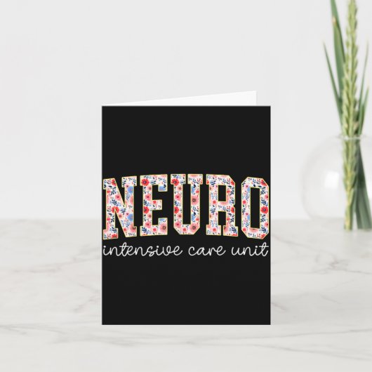 Floral Neuro Icu Nurse Brain Neuroscience Icu Nurs カード (正面)