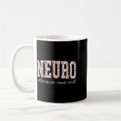 Floral Neuro Icu Nurse Brain Neuroscience Icu Nurs コーヒーマグカップ (左)