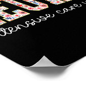 Floral Neuro Icu Nurse Brain Neuroscience Icu Nurs ポスター (角)