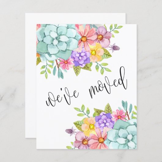 Floral New Home Address Moving Announcement (正面/裏面)