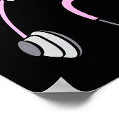 Floral Nk Coquette Bow Rn Nurse Stethoscope Nursin ポスター (角)