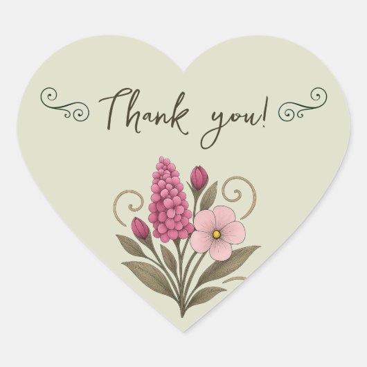 Floral Notes & Daily Planning-florist ハートシール (正面)