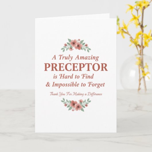 Floral Nurse Preceptor Thank You Mentor Gift カード (黄色い花)