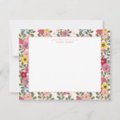 Floral Nursery Hand Drawn Scallop Border Note Card 招待状 (正面)
