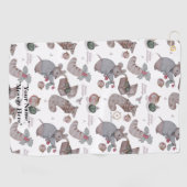 Floral Nursery print towel ゴルフタオル (横)