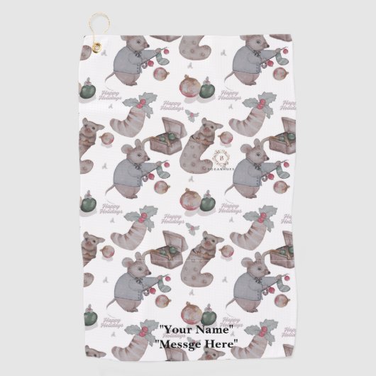 Floral Nursery print towel ゴルフタオル (正面)