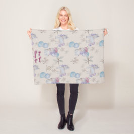 Floral Nursery Whimsical print Baby Blanket フリースブランケット