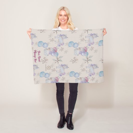 Floral Nursery Whimsical print Baby Blanket フリースブランケット (インサイチュ)