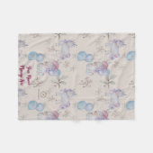 Floral Nursery Whimsical print Baby Blanket フリースブランケット (正面(横))