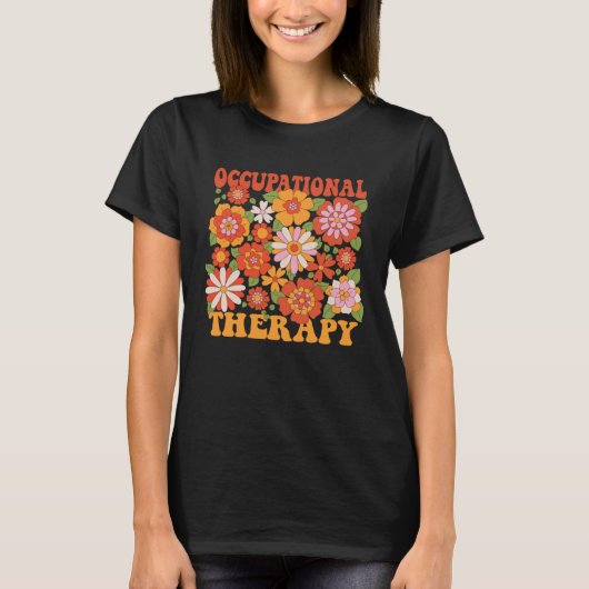 Floral Occupational Therapy  OT Therapist Assistan Tシャツ (正面)