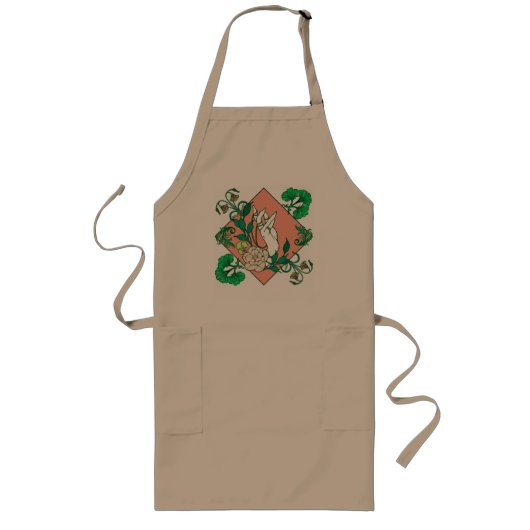 “Floral Offering” – Botanical Hand & Bloom Apron ロングエプロン (正面)