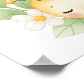 Floral Oh Babee Honey Bee Baby Shower Welcome ポスター (角)