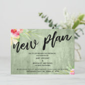 『Floral on Green Wood』“ニュー・プラン”延期の結婚式 招待状 (スタンド正面)