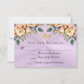 Floral on Lavender Quinceanera RSVP (正面)