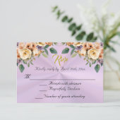 Floral on Lavender Quinceanera RSVP (スタンド正面)
