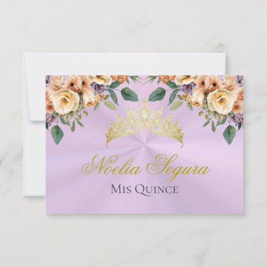 Floral on Lavender Quinceanera RSVP (裏面)