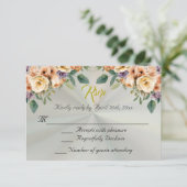 Floral on Pastel Green Quinceanera RSVP (スタンド正面)