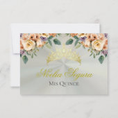 Floral on Pastel Green Quinceanera RSVP (裏面)