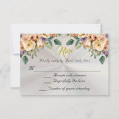 Floral on White Pearl Quinceanera RSVP (正面)