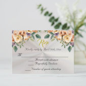 Floral on White Pearl Quinceanera RSVP (スタンド正面)