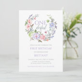 Floral Onederful First birthday Invitation 招待状 (スタンド正面)