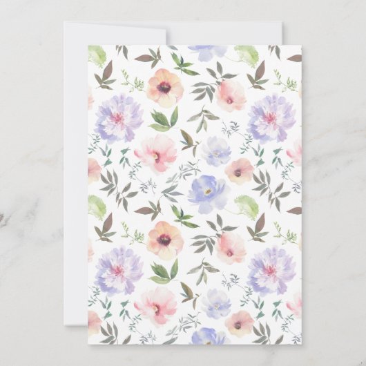 Floral Onederful First birthday Invitation 招待状 (裏面)