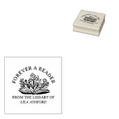 Floral Open Book From The Library Of Bookplate ラバースタンプ (押印)