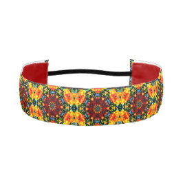 Floral Orange アスレチックヘッドバンド