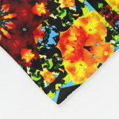 Floral Orange フリースブランケット (角)