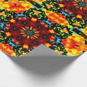 Floral Orange ラッピングペーパー (角)