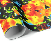 Floral Orange ラッピングペーパー (ロールコーナー)