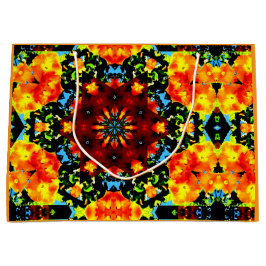 Floral Orange ラージペーパーバッグ