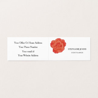 Floral Orange Rose Wedding White Event Planner 名刺