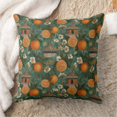Floral Oranges Decorative Throw Pillow クッション (ブランケット)