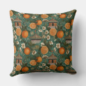 Floral Oranges Decorative Throw Pillow クッション (裏面)