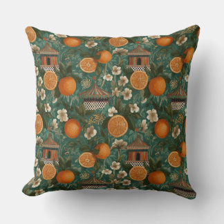 Floral Oranges Decorative Throw Pillow クッション