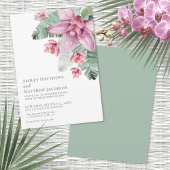 Floral Orchid Tropical Wedding 招待状