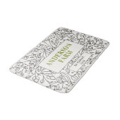 Floral Ornament Family Name, Black and White バスマット (アングル)