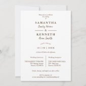 Floral Ornate Frame Diamond Shape Wedding Initials 招待状 (裏面)