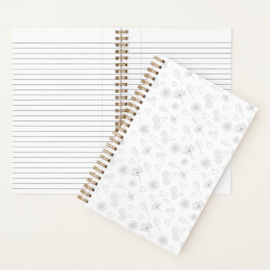 Floral Outline Notebook ノートブック (内側)
