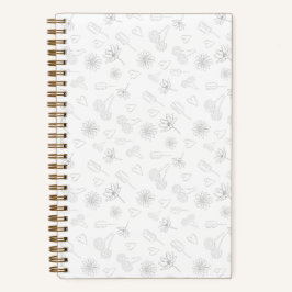 Floral Outline Notebook ノートブック