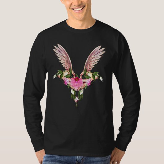 Floral Ovary Uterus Freedom Wings Women's Rights F Tシャツ (正面)