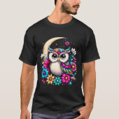 Floral Owl And Moon  Tシャツ (正面)