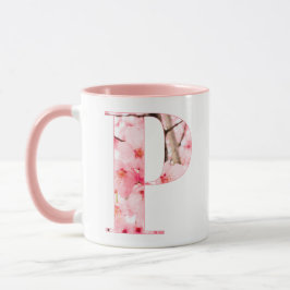 Floral P Initial Mug | Personalized Name & Traits マグカップ