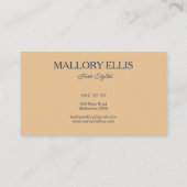 Floral Paisley Orange Pattern | Hair stylist 名刺 (裏面)